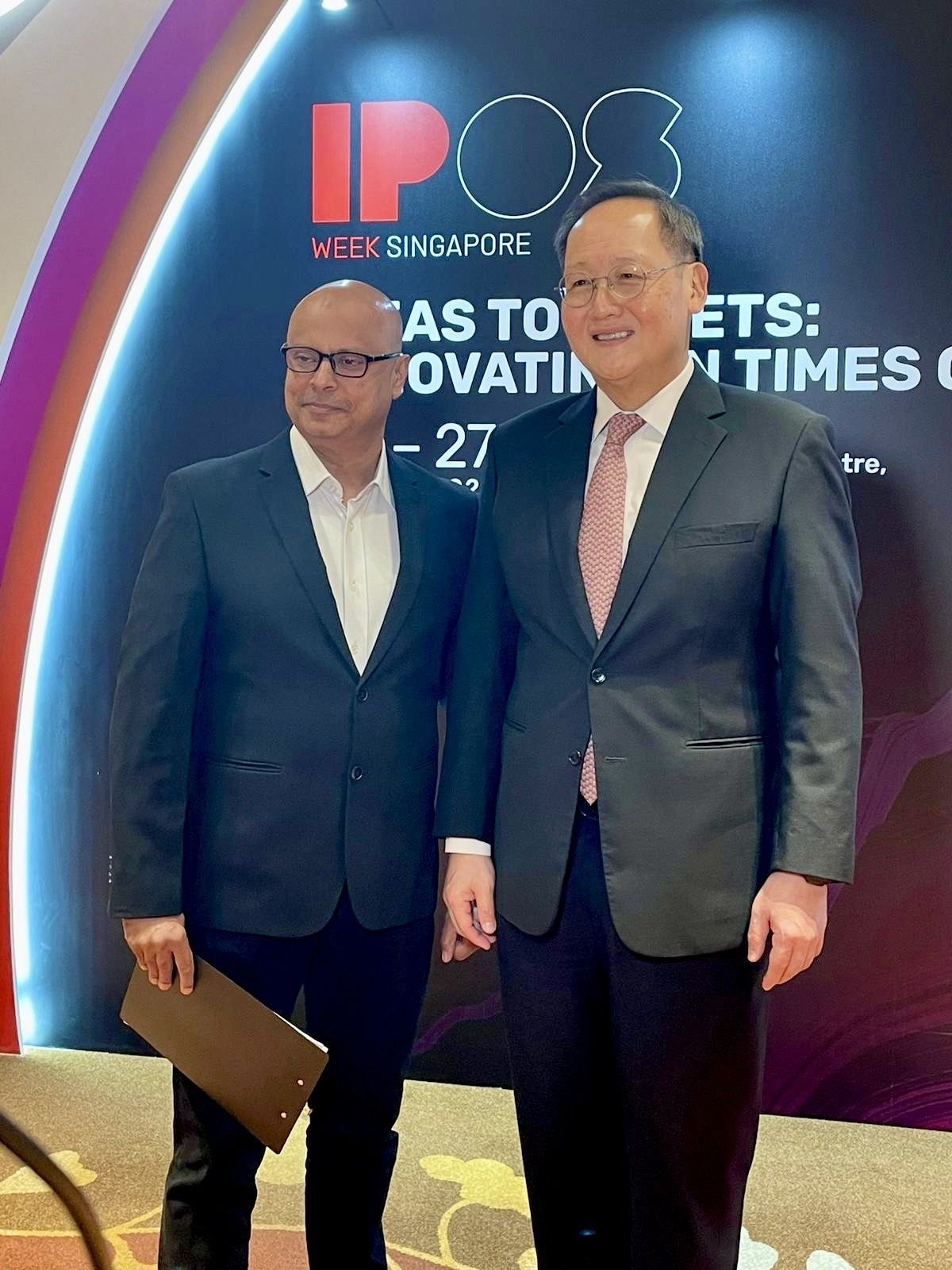 Rico Smith with a guest at IP Week Singapore