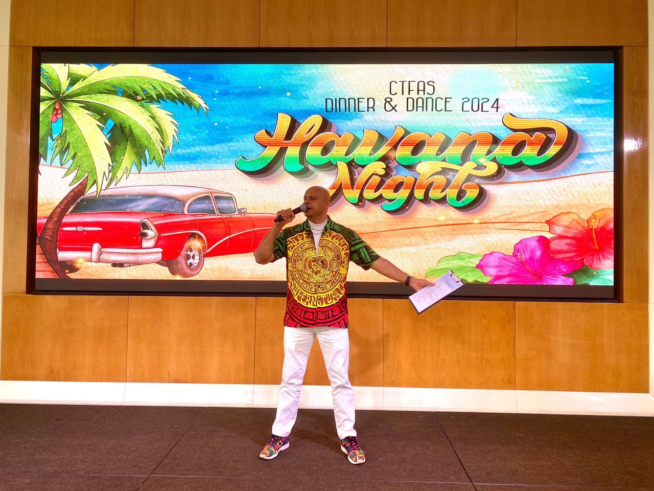 Rico Smith hosting the CTFAS Havana Night dinner and dance