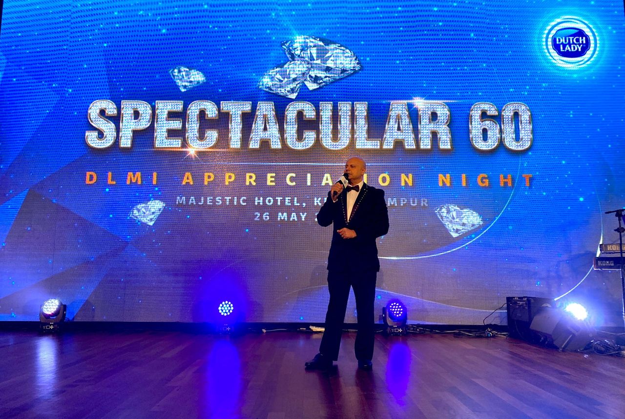 Rico Smith hosting the Dutch Lady Spectacular 60 appreciation night in Kuala Lumpur