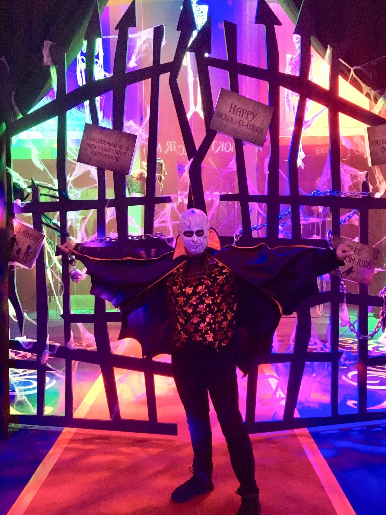 Rico Smith in a vampire costume at a Halloween party