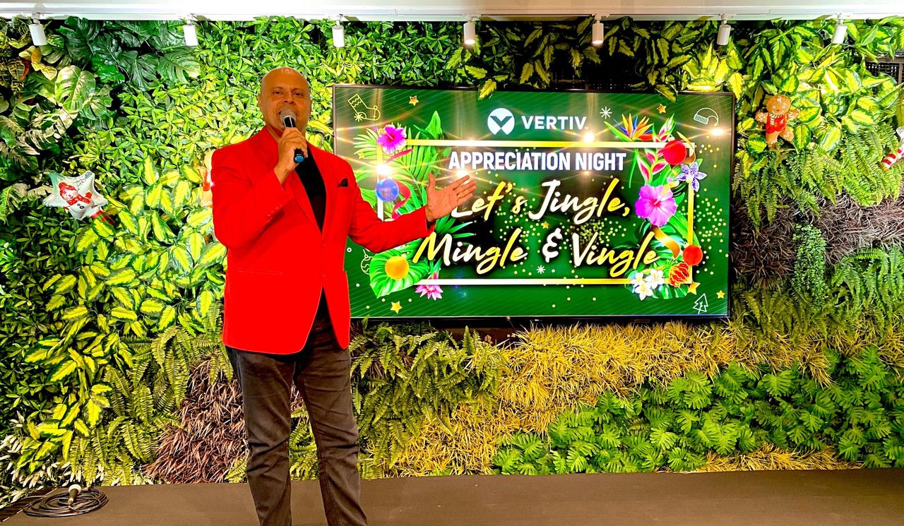 Rico Smith hosting the Vertiv appreciation night